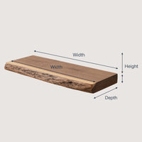 Solid Wood Natural Wood Floating Shelves Handcrafted Live Edge Shelf Christmas, view 3