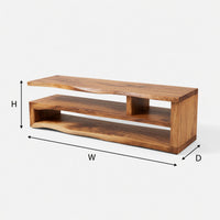 Two Slabs, One Log, One Live Edge Media Console, view 3
