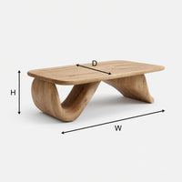 One Wave, Carved Solid Through: A Low Coffee Table, view 3