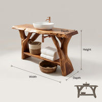 Solid Wood Live Edge Vanity Bathroom Clean Bathroom Layout, view 3