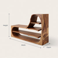 Solid Wood Shoe Storage Bench Rustic Rack Entryway Hallway Corner, view 3