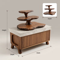Solid Wood Corner Wall Bathroom Shelf Sculpted Tiered Clean, view 3