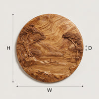 Stillwater Rondel Carved Lake Scene Wall Sculpture, view 3 — view 3
