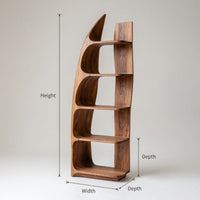 Solid Wood Standing Shelf Sculptural Hallway, view 3