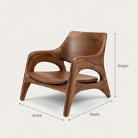 Solid Wood Chair Natural Home Balcony, view 3