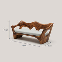 Solid Wood Sofa Artistic With Curved Backrest Home Space, view 3