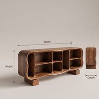 Mid-Century Rounded Tv Stand For Great Room Interior, view 3