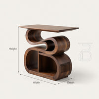 Solid Wood Record Player Stand Mid Century Console Vinyl Collection Area, view 3