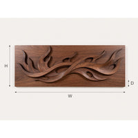 Rising Plume Walnut Wall Sculpture with Layered Tips, view 3 — view 3