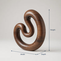 Solid Wood Sculpture Wall Art Farmhouse Large Twisted Spiral Floor Contemporary, view 3
