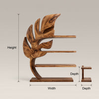 Solid Wood Corner Wall Bathroom Shelf Leaf, view 3