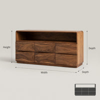 Solid Wood Sideboard Mid Century With Drawers Living Room, view 3
