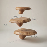 Solid Wood Mushroom Shelf Farmhouse Solid Bedroom Decor, view 3