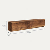 Solid Wood Floating Fireplace Mantel Shelf Cozy Living Room, view 3