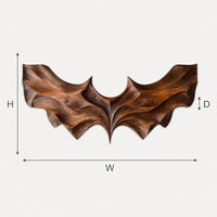Bat With Open Wings, Carved Wood Wall Art, Made to Order, view 3 — view 3