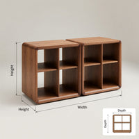 Solid Wood Record Player Stand Minimalist Rounded Mid Century Modern Home, view 3