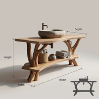 Solid Wood Live Edge Vanity Luxury Bathroom Space, view 3