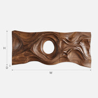 Tidal Eye Walnut Wall Sculpture Diptych Panel, view 3 — view 3