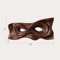 Looping Current Wall Relief, Hand Carved in Walnut, view 3 — view 3