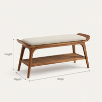 Solid Wood Shoe Storage Bench Japandi Cabinet Mudroom Corner Placement, view 3