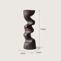Solid Wood Candle Holder Rustic Stick Bedroom Cozy Ambience Styling, view 3