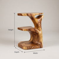 Solid Wood Nightstand With Open Shelf Bedroom, view 3