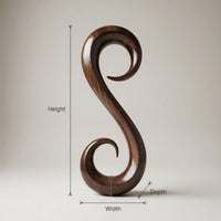 Solid Wood Sculpture Wall Art Handcrafted Organic Contemporary Landscape Home, view 3