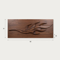 Nightcurl Walnut Wall Art with Hooked Flame Tips, view 3 — view 3