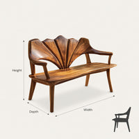 Solid Wood Outdoor Garden Bench Solid Live Edge Entryway Living Area, view 3