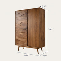 Solid Wood Wardrobe Artistic Sculptural Bedroom, view 3