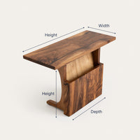 Solid Wood Sofa Arm Table Live Edge Armrest Elegant Living Room, view 3