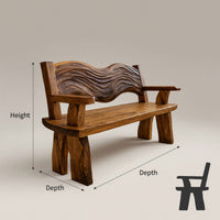 Solid Wood Outdoor Garden Bench Solid Entryway Minimalist Home, view 3