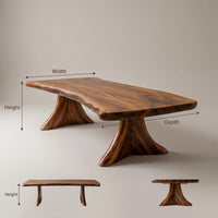 Scandinavian Natural Edge Dining Table For Casual Dining Space, view 3