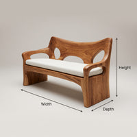 Solid Wood Sofa With Sculptural Frame Home, view 3
