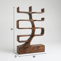 Tree-Form Bookcase with Two Drawers in the Base, view 3