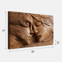 Hushfall Twin Face Wood Wall Sculpture in Deep Relief, view 3 — view 3