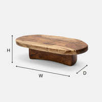 Stoneform Coffee Table with Live-Edge Wood Top, view 3