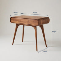 Solid Wood Dressing Table Sithttmv016vntna Mid Century Vanity With Drawers Bedroom, view 3