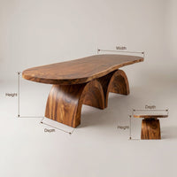 Scandinavian Live Edge Dining Table For Open Dining Area, view 3