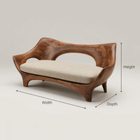 Solid Wood Sofa With Sculptural Shape Home Living, view 3