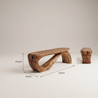 Minimal Organic Bench With Smooth Curved Form For Entryway, view 3