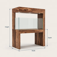 Solid Wood Aquarium Stand With Canopy Living Room, view 3