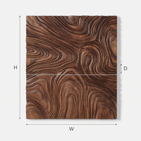 Chisel-Cut Contour Lines, Dark Walnut Relief Panel, view 3 — view 3