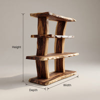 Solid Wood Standing Shelf Bookshelf Living Room Storage Modern, view 3