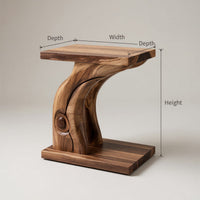 Solid Wood Nightstand Sculptural Bedroom Home, view 3