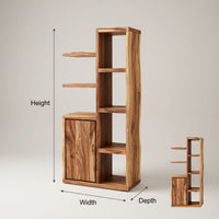 Solid Wood Bathroom Cabinet Japandi Open Shelf Storage Wellness Suite, view 3