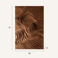Layered Ridge Lines in Oak, a Carved Wall Panel, view 3 — view 3