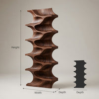 Solid Wood Wine Rack Natural Dining Room Wall Display, view 3