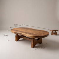 Organic Oval Coffee Table For Loft Living, view 3