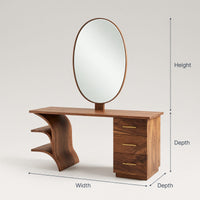 Solid Wood Dressing Table Vanity Desk Studio Apartment Makeup Area Space, view 3